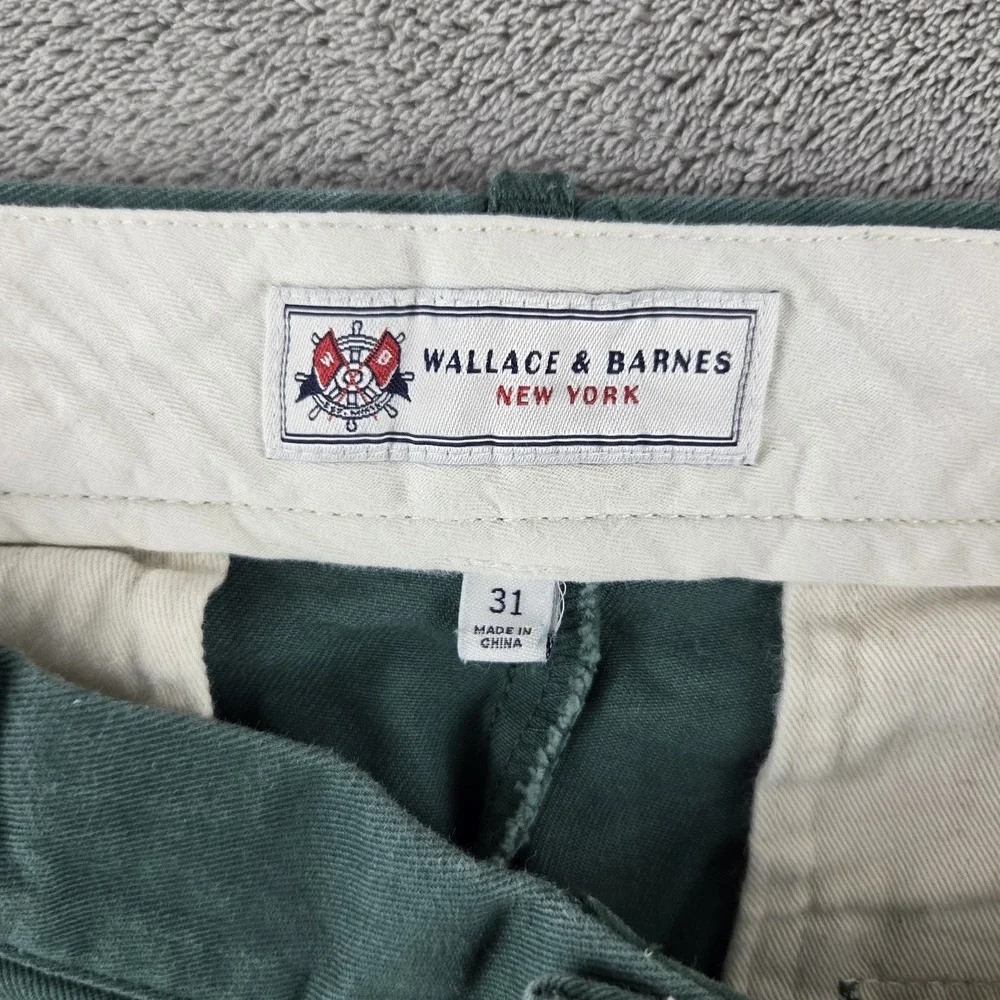 Wallace & Barnes Creased Work Pleated Pant Green Twill Fatigue Officer 32x30